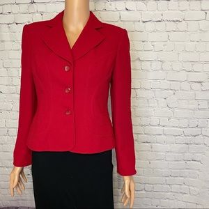 Liz Claiborne Sharp Red Suit Jacket size 6P petite vintage